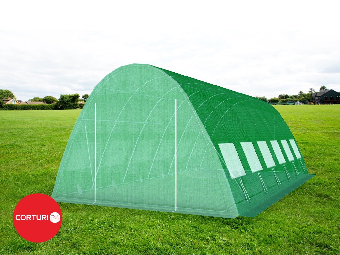 4x4 m Greenhouse Polytunneln 16 sqm, galvanized pipe