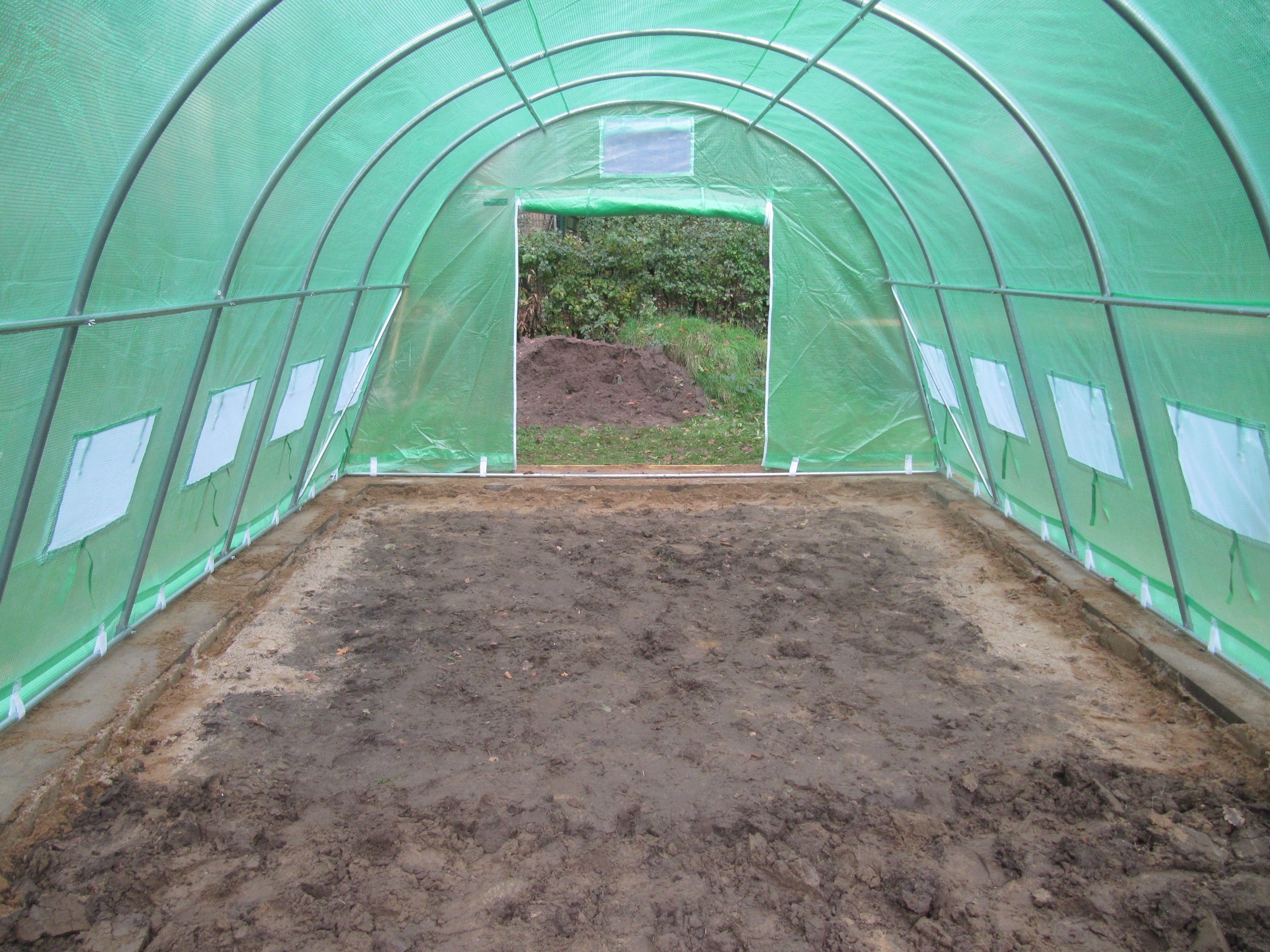 4x5 m Greenhouse Polytunnel 20 sqm, galvanized pipe