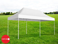 4x6 m Faltpavillon Professional Aluminium 50 mm, mit 8 Fenstern, PVC 620 g/m2, weiß, feuerfest