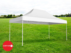 4x6 m Folding pavilion Professional Aluminum 50 mm, without windows, PVC 620 gr /m2, white, fireproof