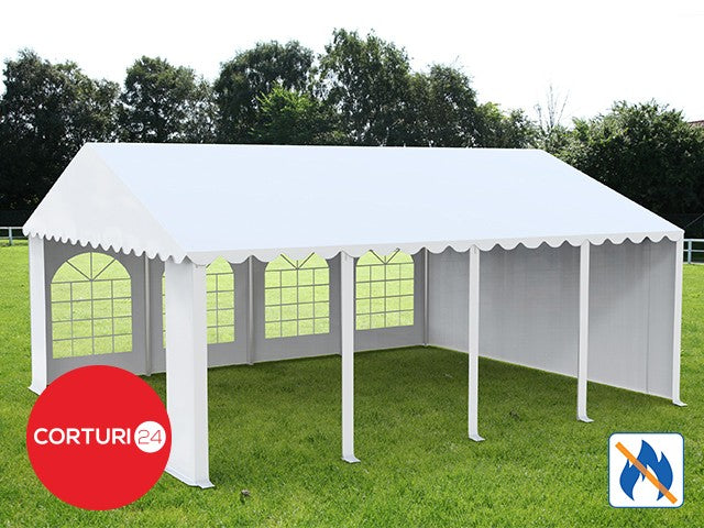 4x8 m PROFESSIONELLES Eventzelt, weißes feuerfestes PVC