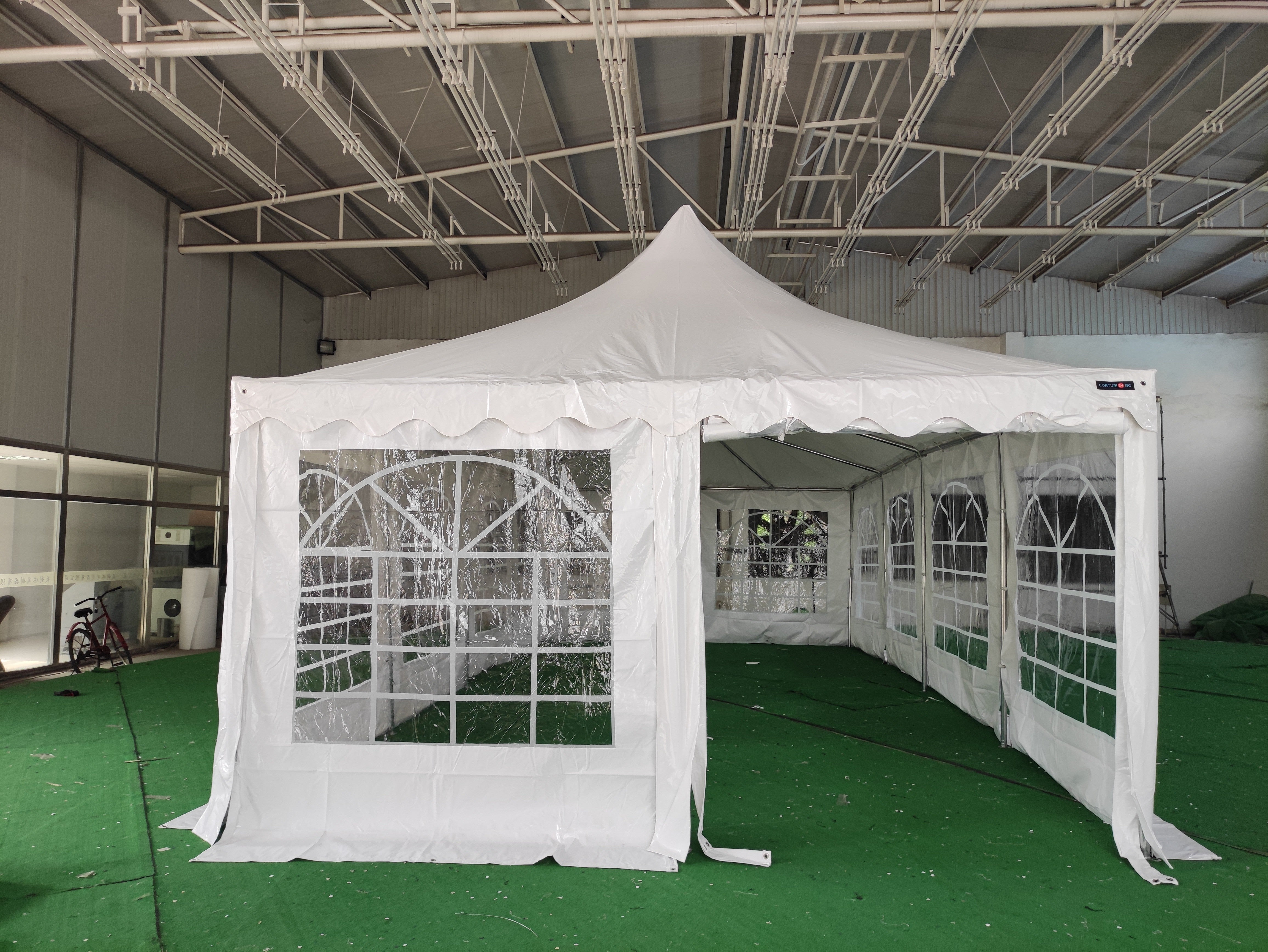 pvc zelt 4x8 4x8 m Pagode ECONOMY PVC 500, weiß – Corturi24.com