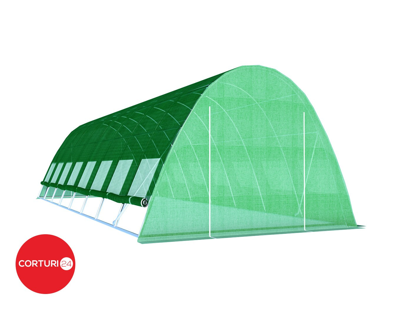 4x8 m Greenhouse Polytunnel 32 sqm, galvanized pipe