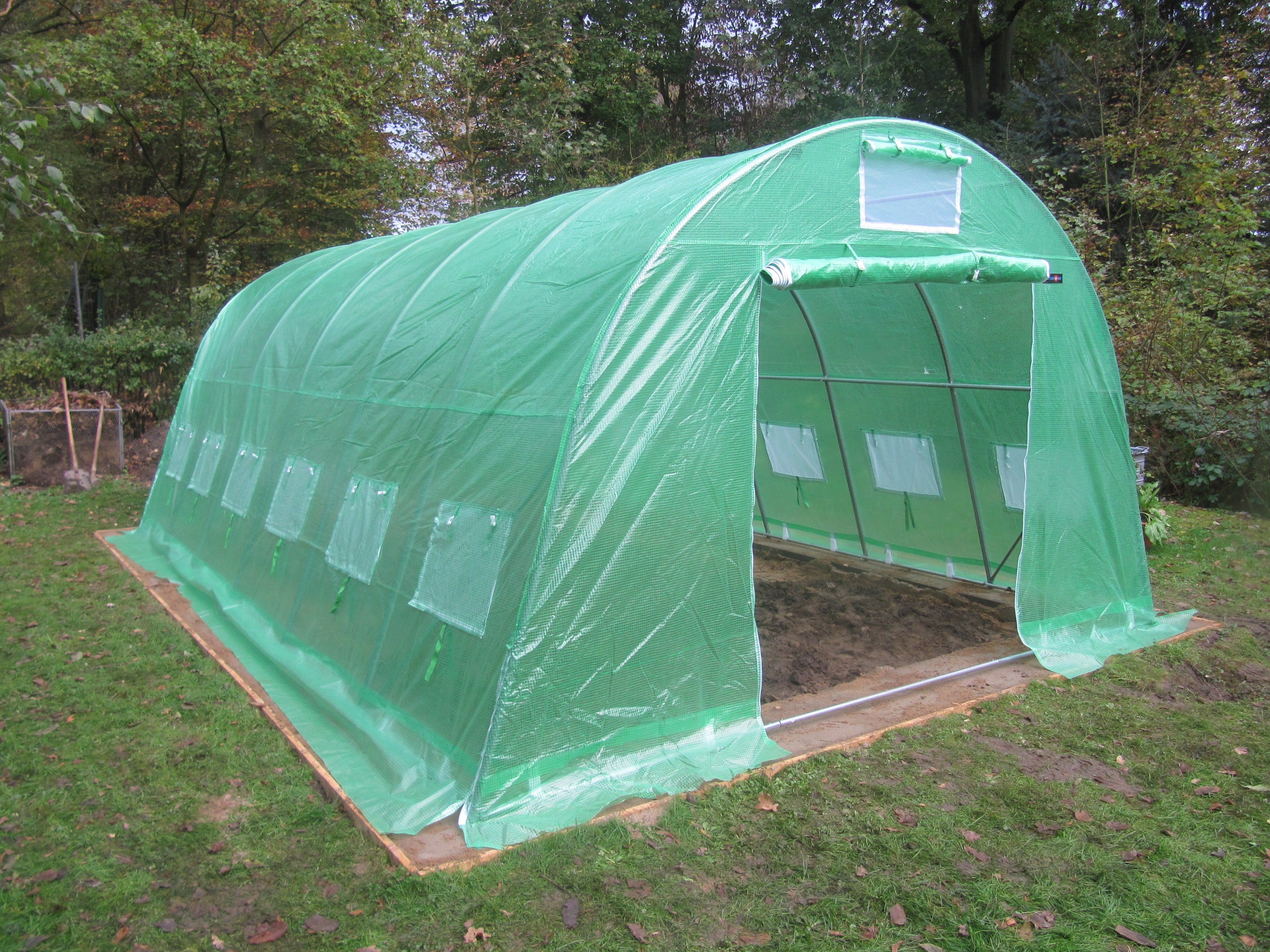 4x9 m Greenhouse Polytunnel 36 sqm, galvanized pipe