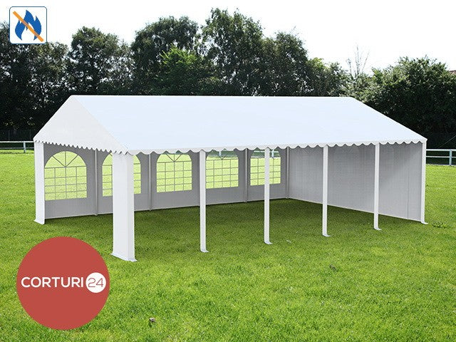 5x10 m Event Tent PROFESSIONAL XXL, white fireproof PVC