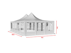 5x10 m Pagoda ECONOMY PVC 500, white