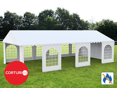 5X12 m Eventzelt PROFESSIONAL XXL, weißes feuerfestes PVC