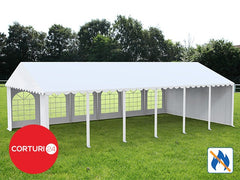 5X12 m Eventzelt PROFESSIONAL XXL, weißes feuerfestes PVC