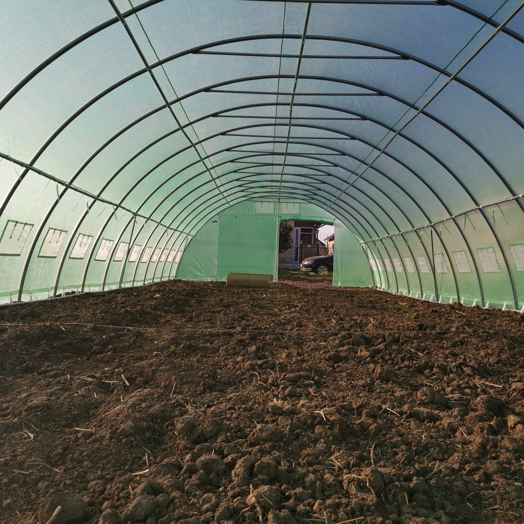 5x12 m Greenhouse Polytunnel 60 sqm, galvanized pipe