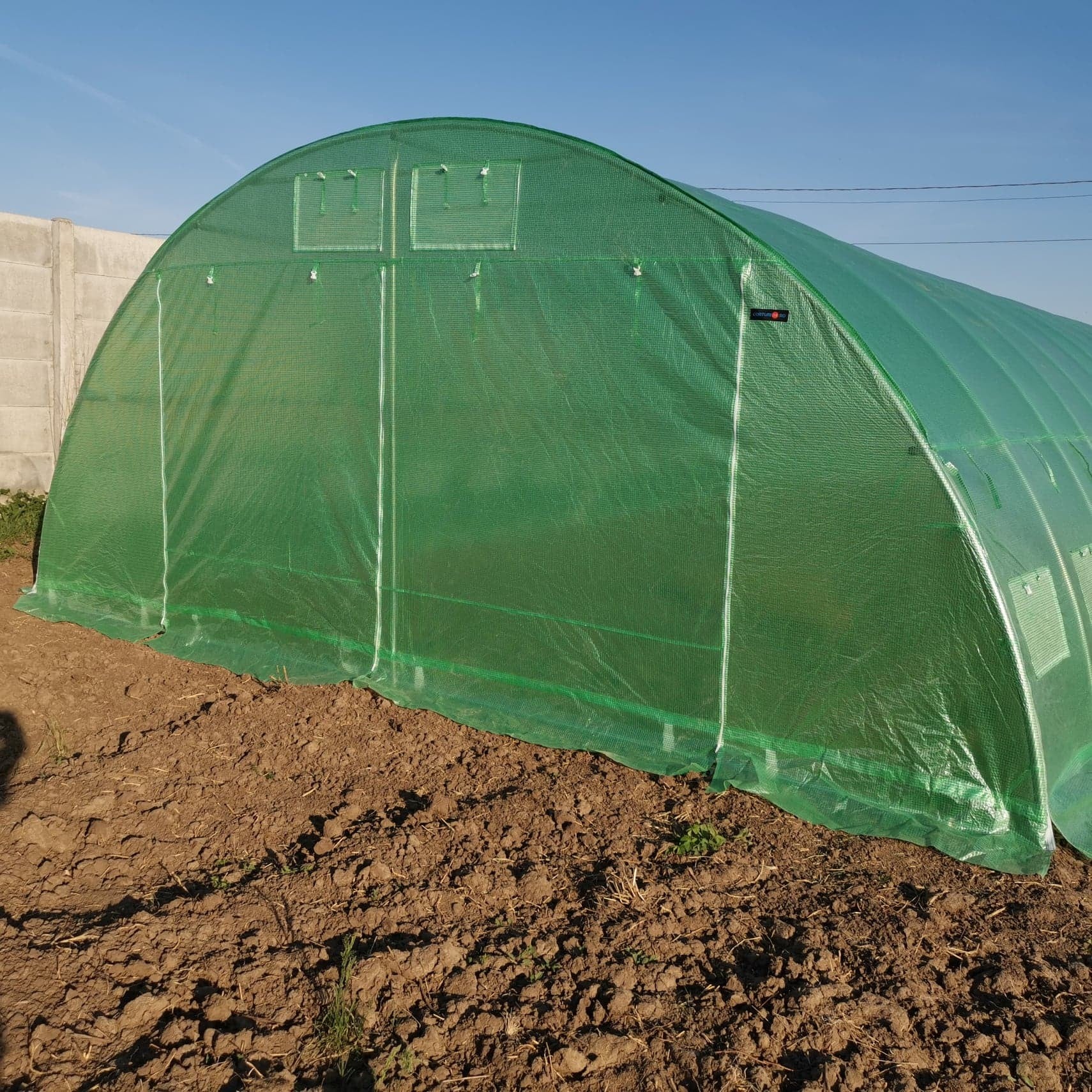 5x12 m Greenhouse Polytunnel 60 sqm, galvanized pipe