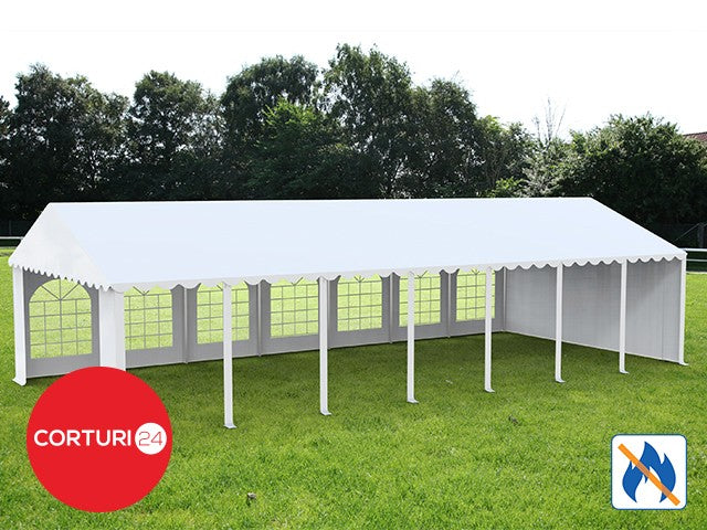 5X14 m Event Tent PROFESSIONAL XXL, white flame retardant PVC