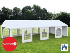 5X14 m Eventzelt PROFESSIONAL XXL, weißes flammhemmendes PVC