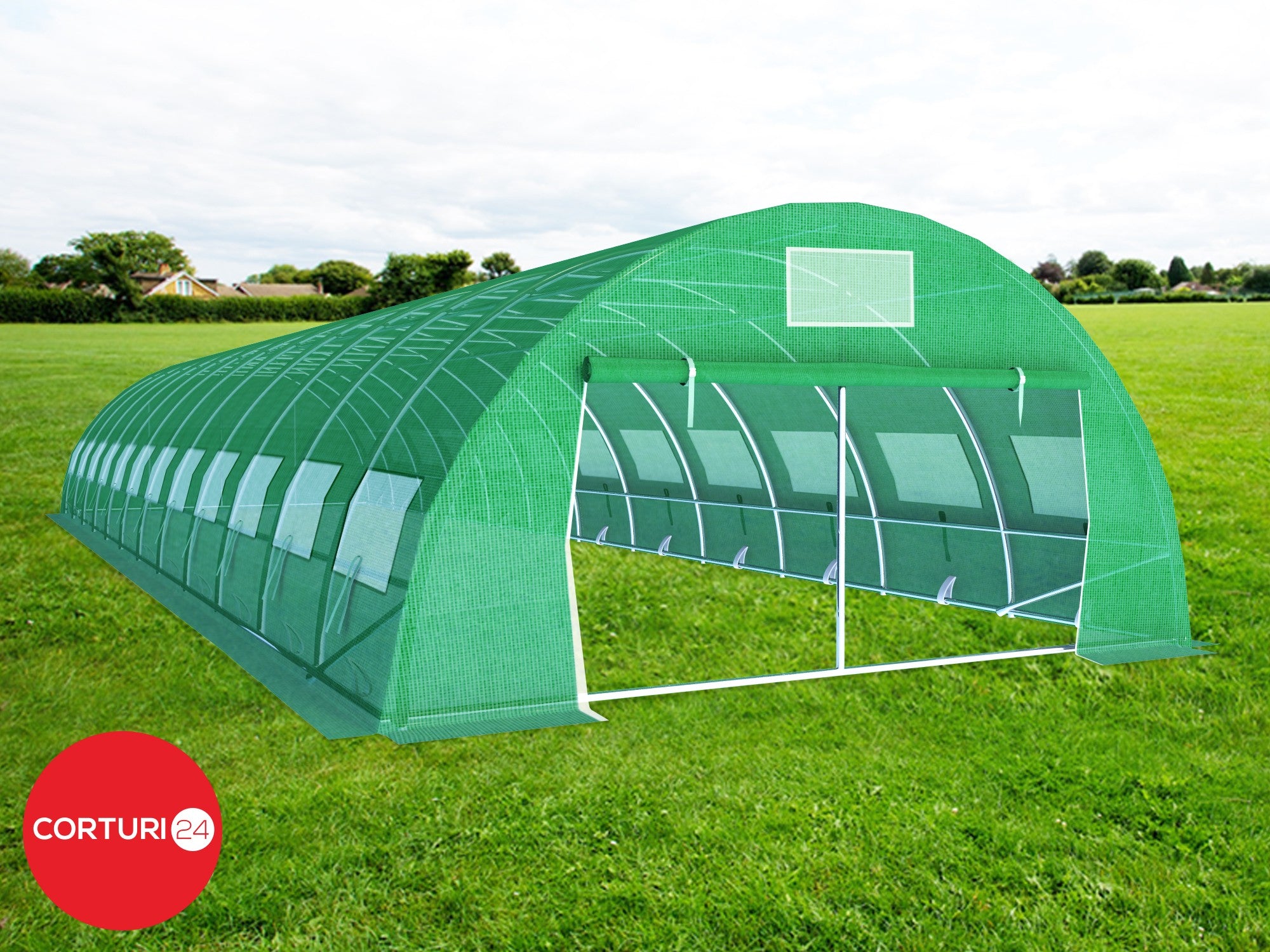 5x14 m Greenhouse Polytunnel 70 sqm, galvanized pipe | Solarii | Solarii | Corturi24