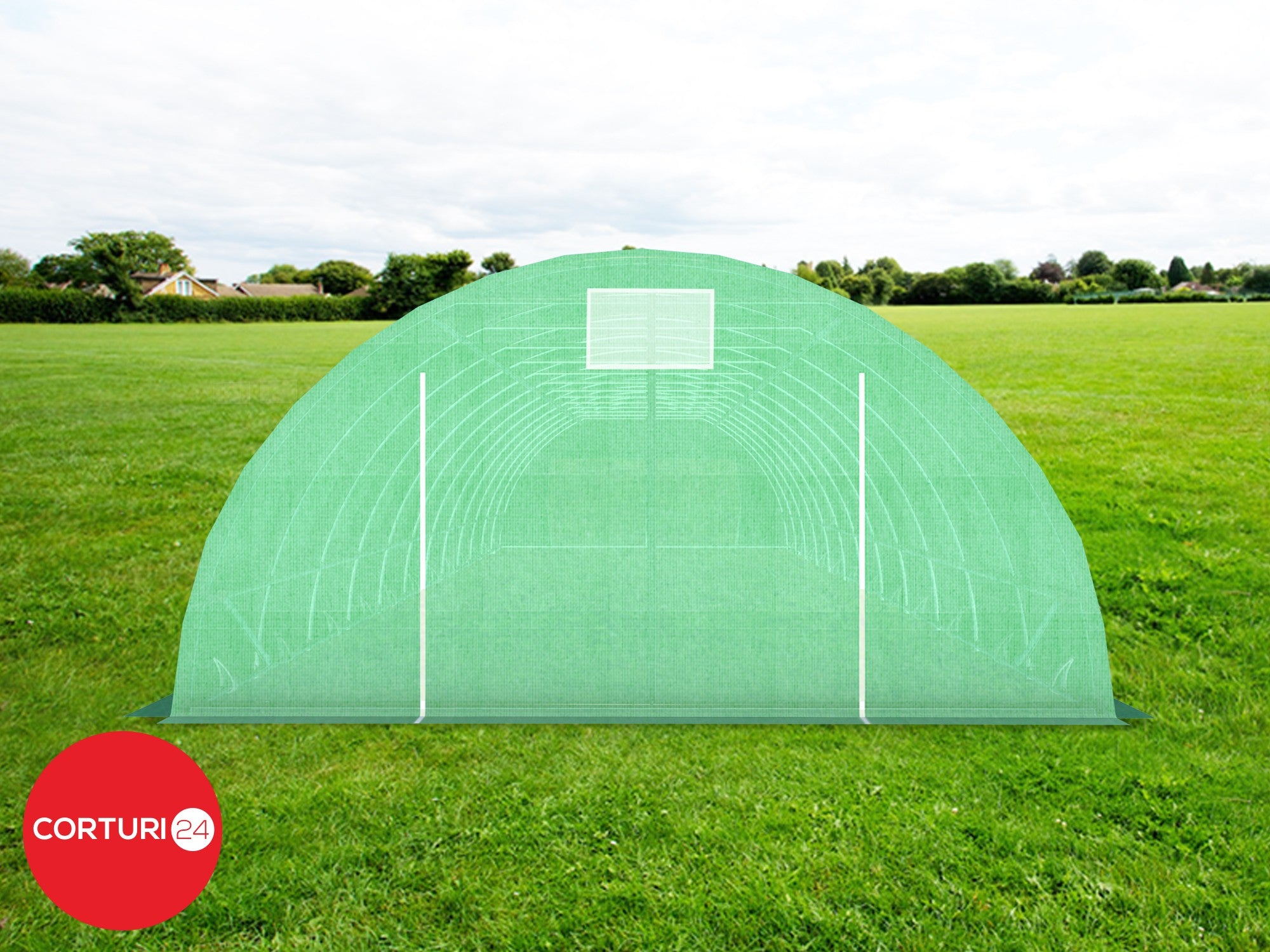 5x14 m Greenhouse Polytunnel 70 sqm, galvanized pipe