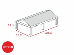 5x4 m-Roof tarpaulin 500 gr/m2 - 2m side height | Prelate acoperis | Prelate acoperis, Produse | Corturi24