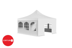 5x5 m Pavilion Professional Aluminum 50 mm, with windows, PVC 620 gr /m2, white, fireproof | Pavilioane pliabile | Pavilioane pliabile, Produse | Corturi24