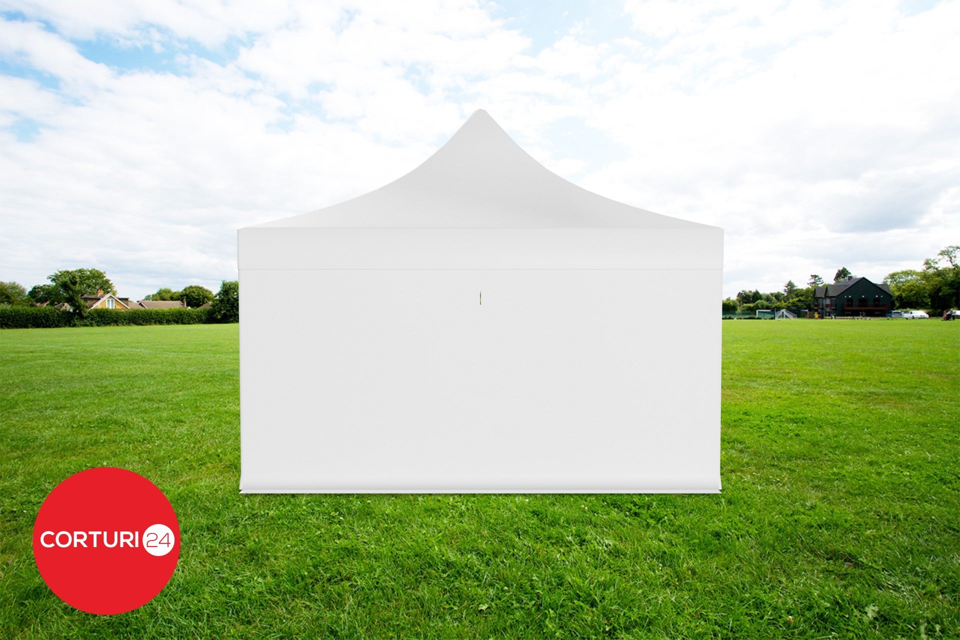 5x5 m Folding pavilion Professional Aluminum 50 mm, without windows, PVC 620 gr /m2, white, fireproof