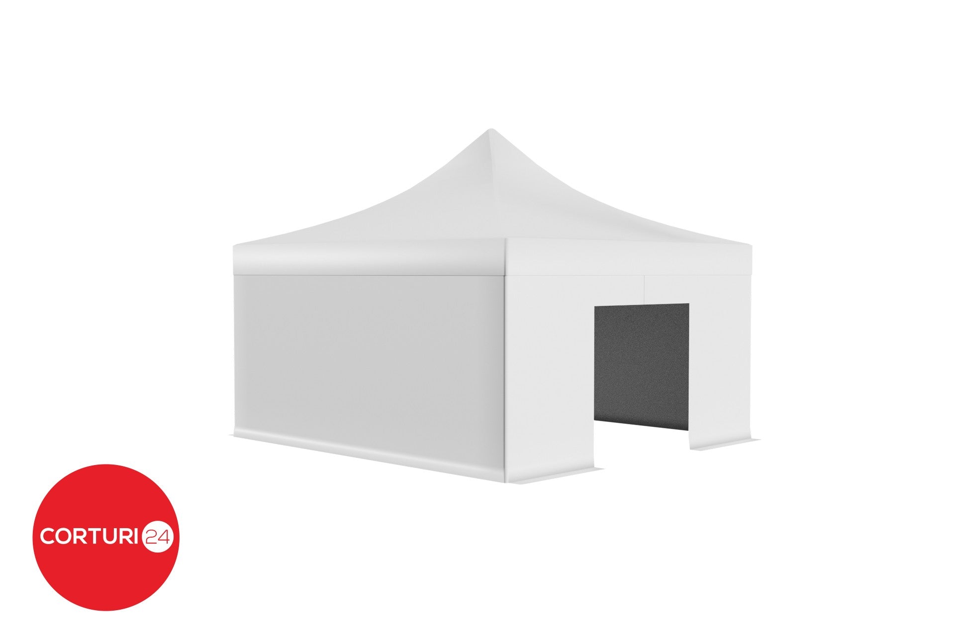 5x5 m Faltpavillon Professional Aluminium 50 mm, ohne Fenster, PVC 620 g/m2, weiß, feuerfest