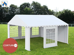 5x6 m ECONOMY Veranstaltungszelt, weißes feuerfestes PVC