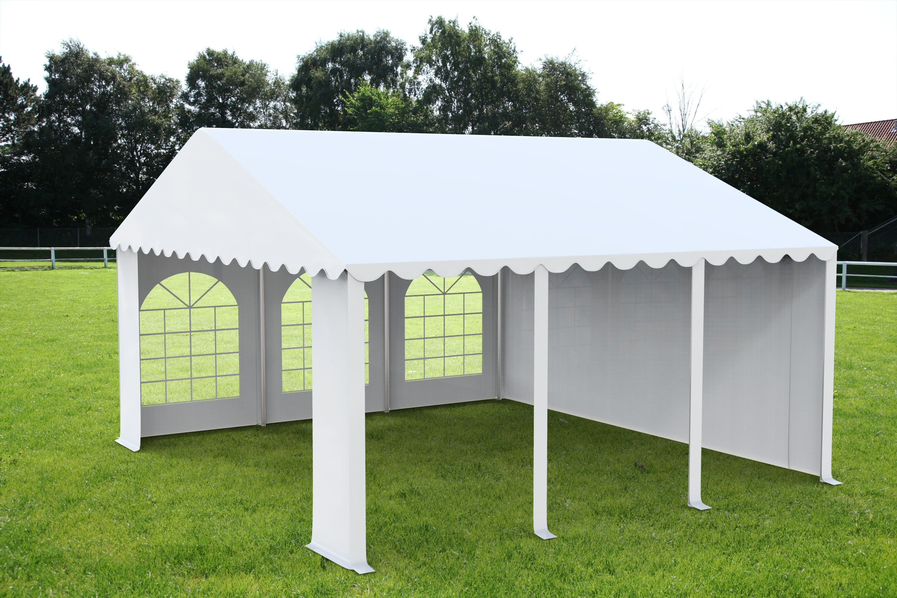 5x6 m Event Tent PROFESSIONAL XXL, white fireproof PVC