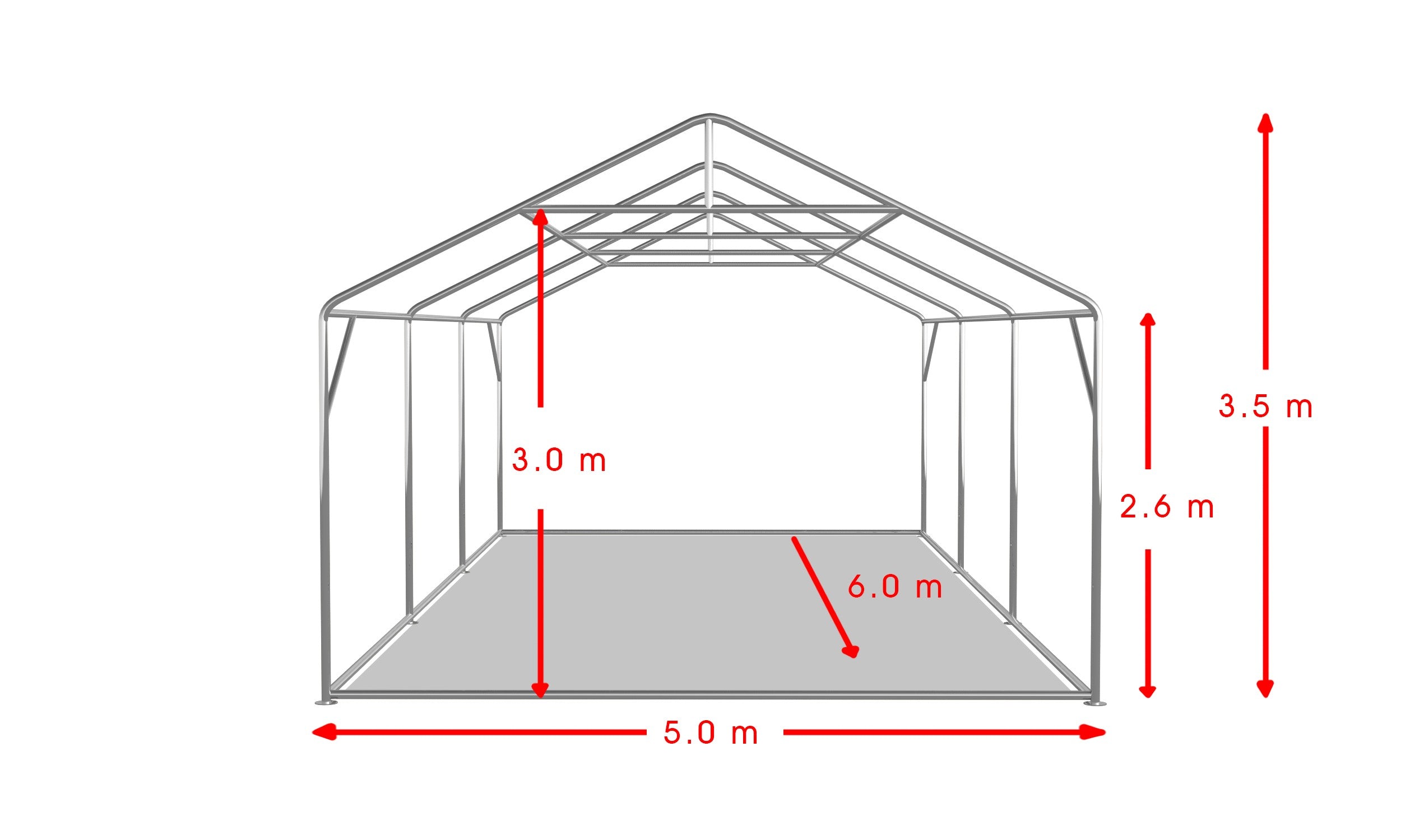 5x6 m Event Tent PROFESSIONAL XXL, white fireproof PVC