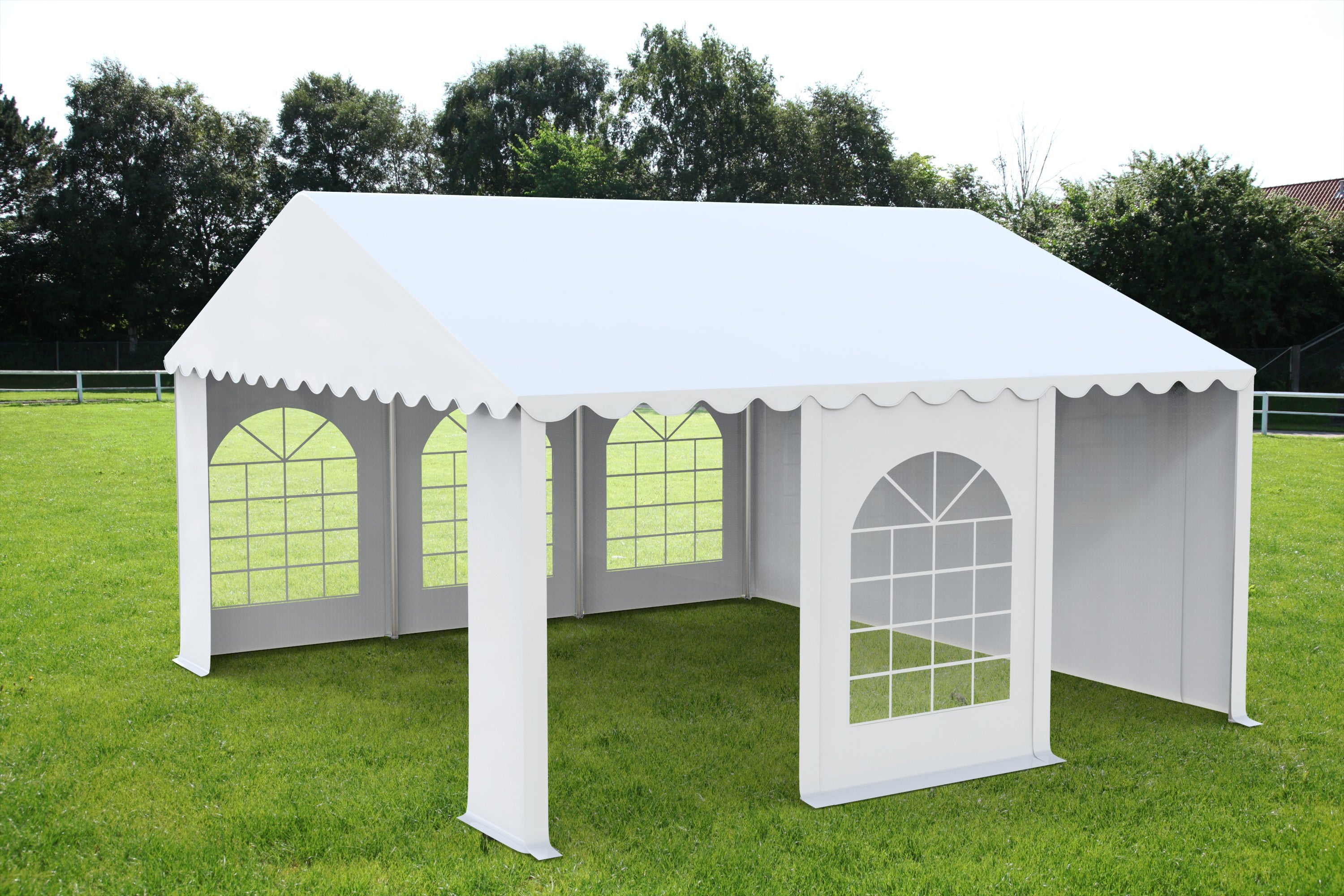 5x6 m Event Tent PROFESSIONAL XXL, white fireproof PVC