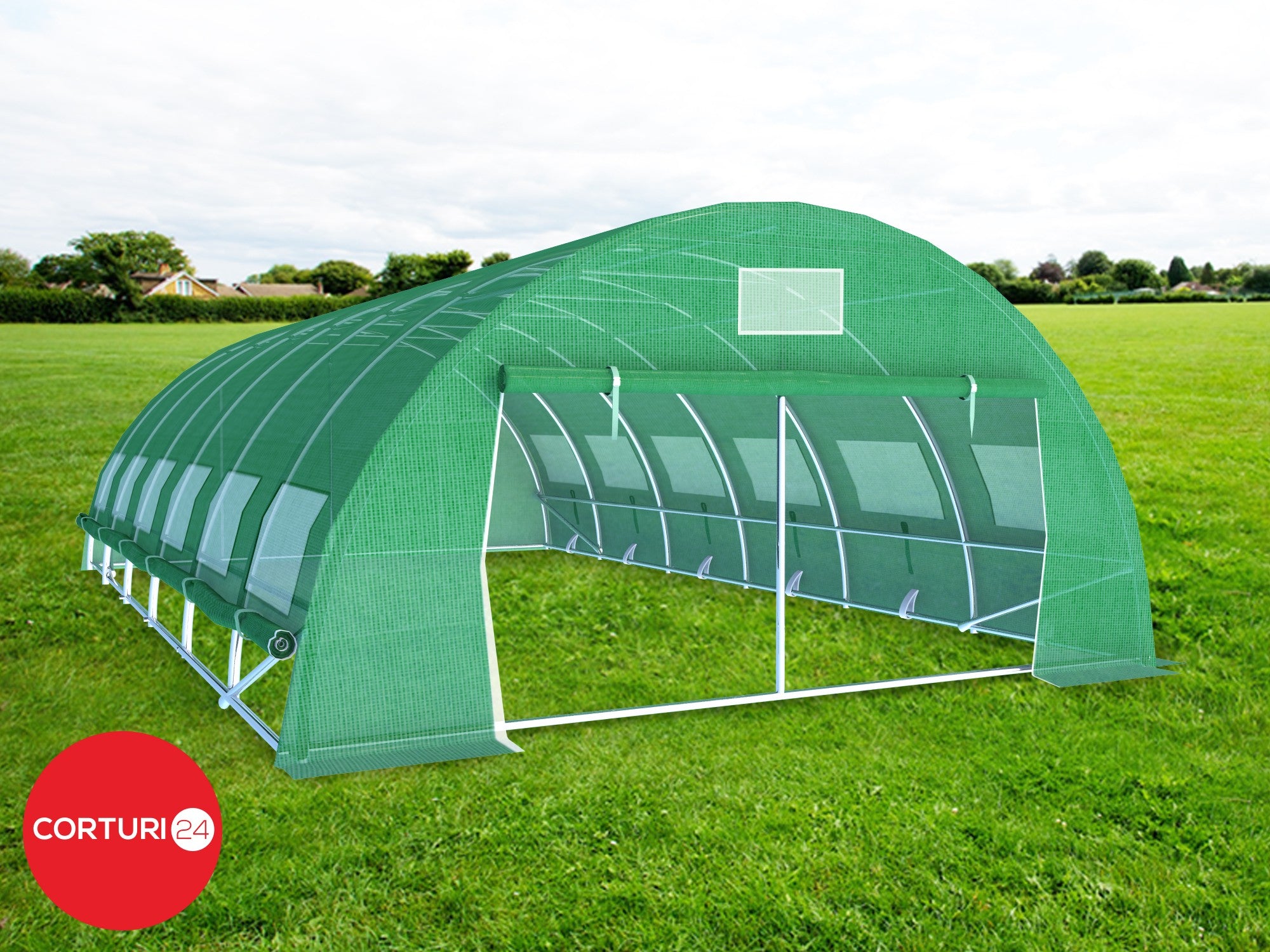 5x6 m Greenhouse Polytunnel 30 sqm, galvanized pipe