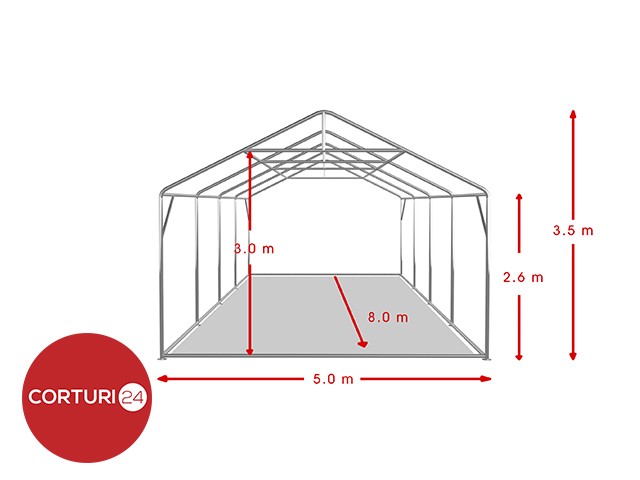 5x8 m Event Tent PROFESSIONAL XXL, white fireproof PVC