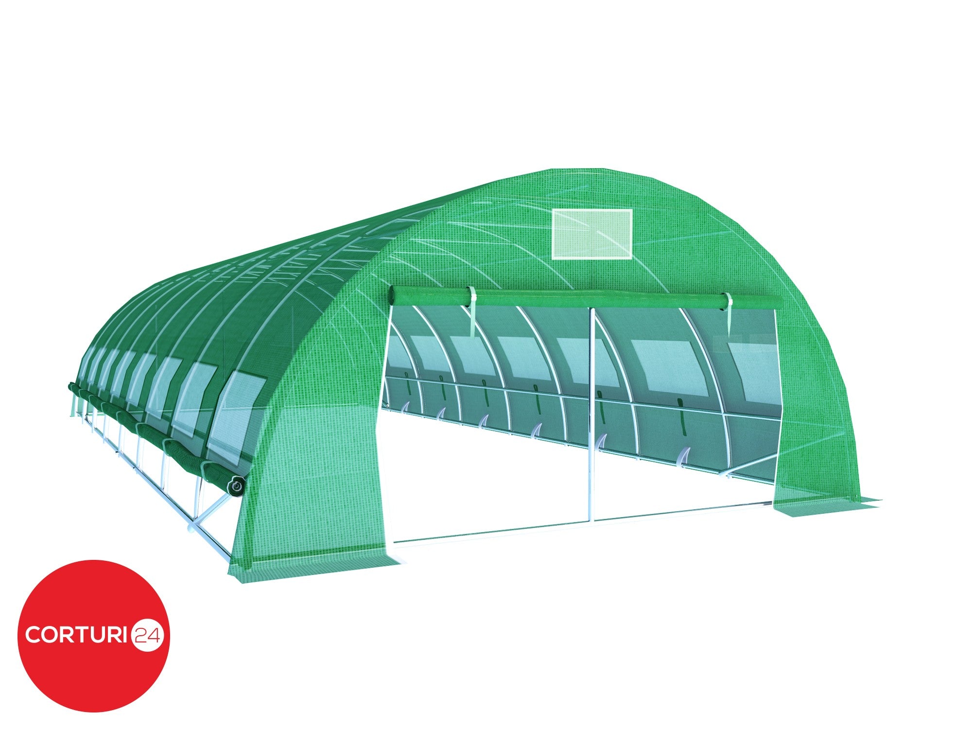 5x8 m Greenhouse Polytunnel 40 sqm, galvanized pipe