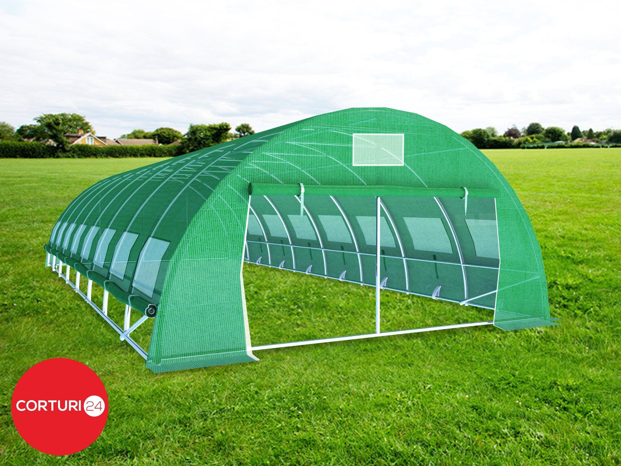 5x8 m Greenhouse Polytunnel 40 sqm, galvanized pipe