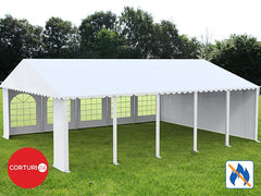 6x10 m Eventzelt PROFESSIONAL XXL, weißes feuerfestes PVC