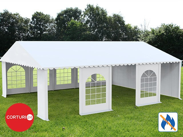 6x10 m Event Tent PROFESSIONAL XXL, white fireproof PVC