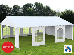 6x10 m Eventzelt PROFESSIONAL XXL, weißes feuerfestes PVC