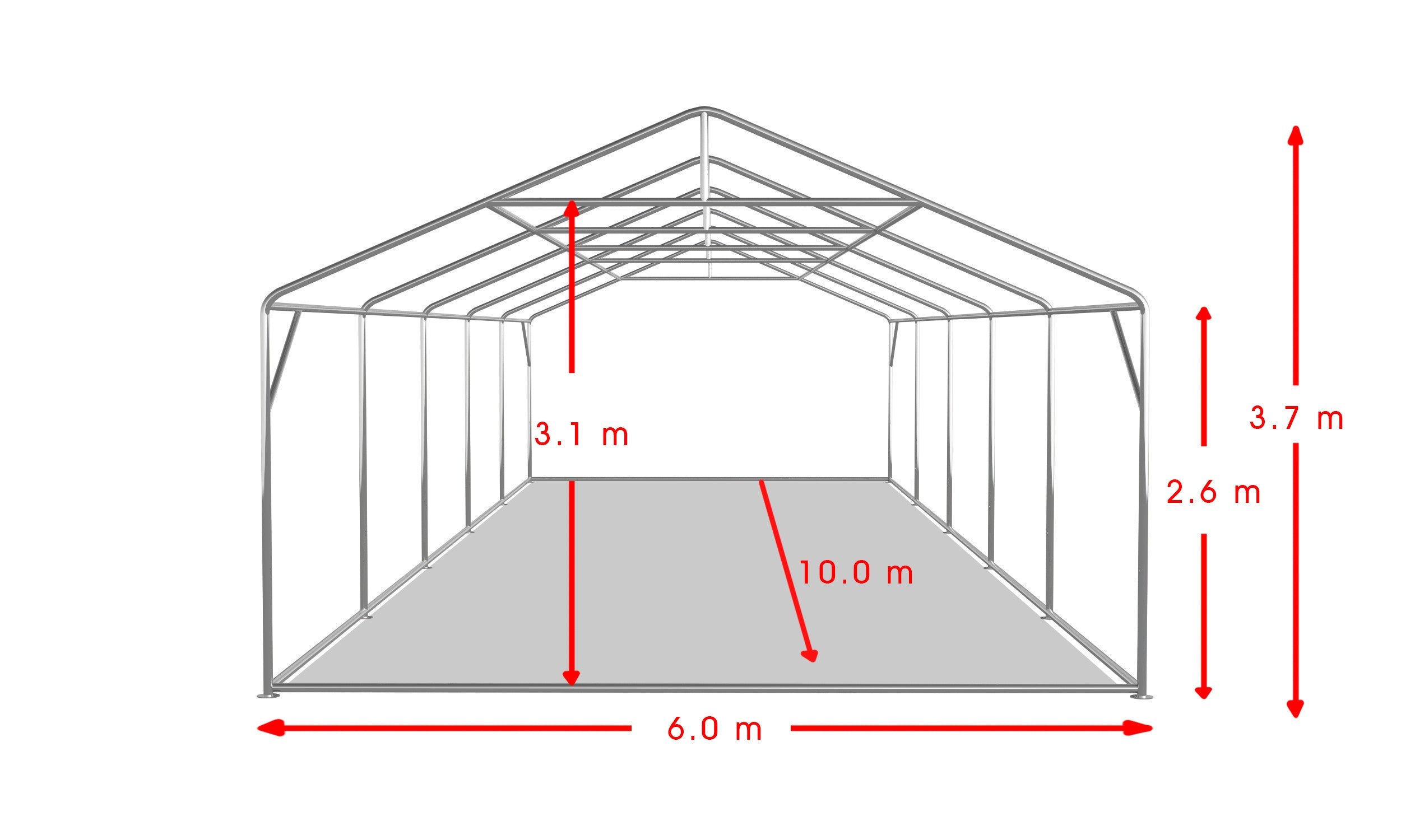 6x10 m Event Tent PROFESSIONAL XXL, white fireproof PVC