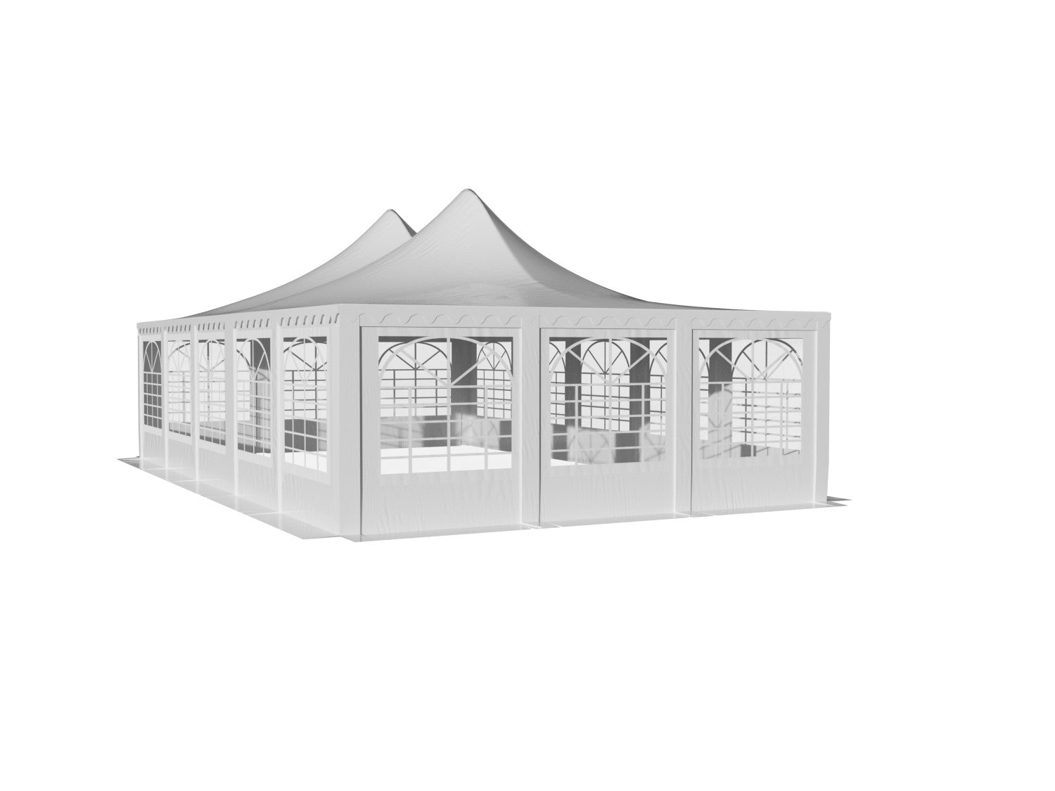 6x10 m Pagoda ECONOMY PVC 500, white