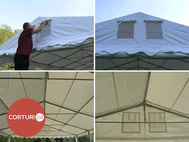 6x14 m Eventzelt PROFESSIONAL XXL, weißes flammhemmendes PVC