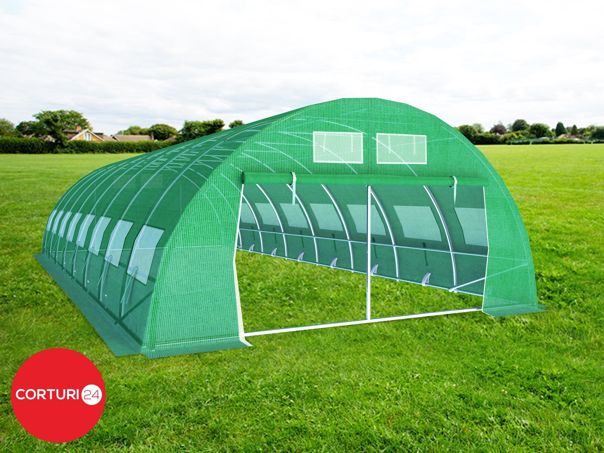 6x12 m Greenhouse Polytunnel 72 sqm, galvanized pipe | Solarii | Solarii | Corturi24