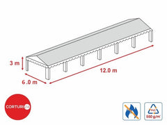 6x12m-Roof tarpaulin 500 gr/m2 - 2m side height | Prelate acoperis | Prelate acoperis | Corturi24