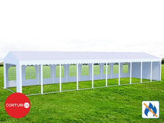 6x20 m Eventzelt PROFESSIONAL XXL, weißes flammhemmendes PVC 