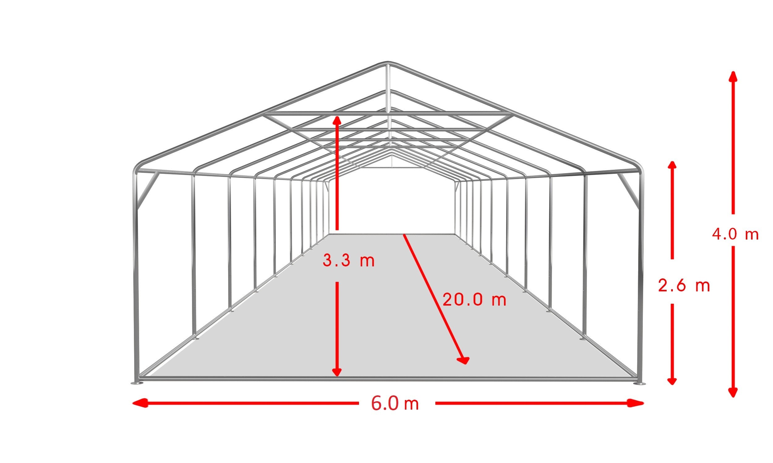 6x20 m Event Tent PROFESSIONAL XXL, white flame retardant PVC