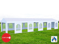 6x20 m Eventzelt PROFESSIONAL XXL, weißes flammhemmendes PVC 