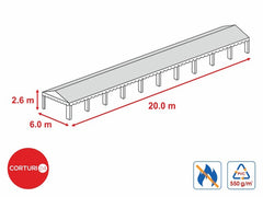 6x20 m-- Roof tarpaulin 550 gr/m2 -2.6m side height, white flame retardant PVC | Prelate acoperis | Prelate acoperis, Produse | Corturi24