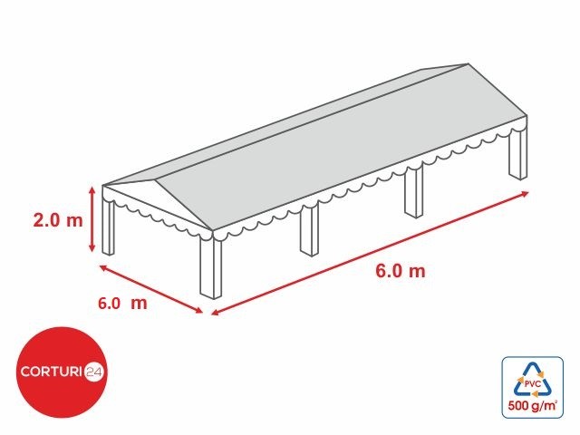 6x6 m-Roof tarpaulin 500 gr/m2 - 2m side height | Prelate acoperis | Prelate acoperis, Produse | Corturi24