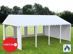 6x8 m Eventzelt PROFESSIONAL XXL, weißes flammhemmendes PVC