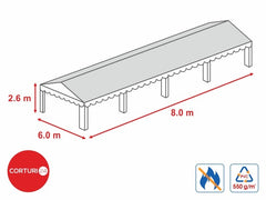 6x8 m-- Roof tarpaulin 550 gr/m2 -2.6m side height, white flame retardant PVC | Prelate acoperis | Prelate acoperis, Produse | Corturi24