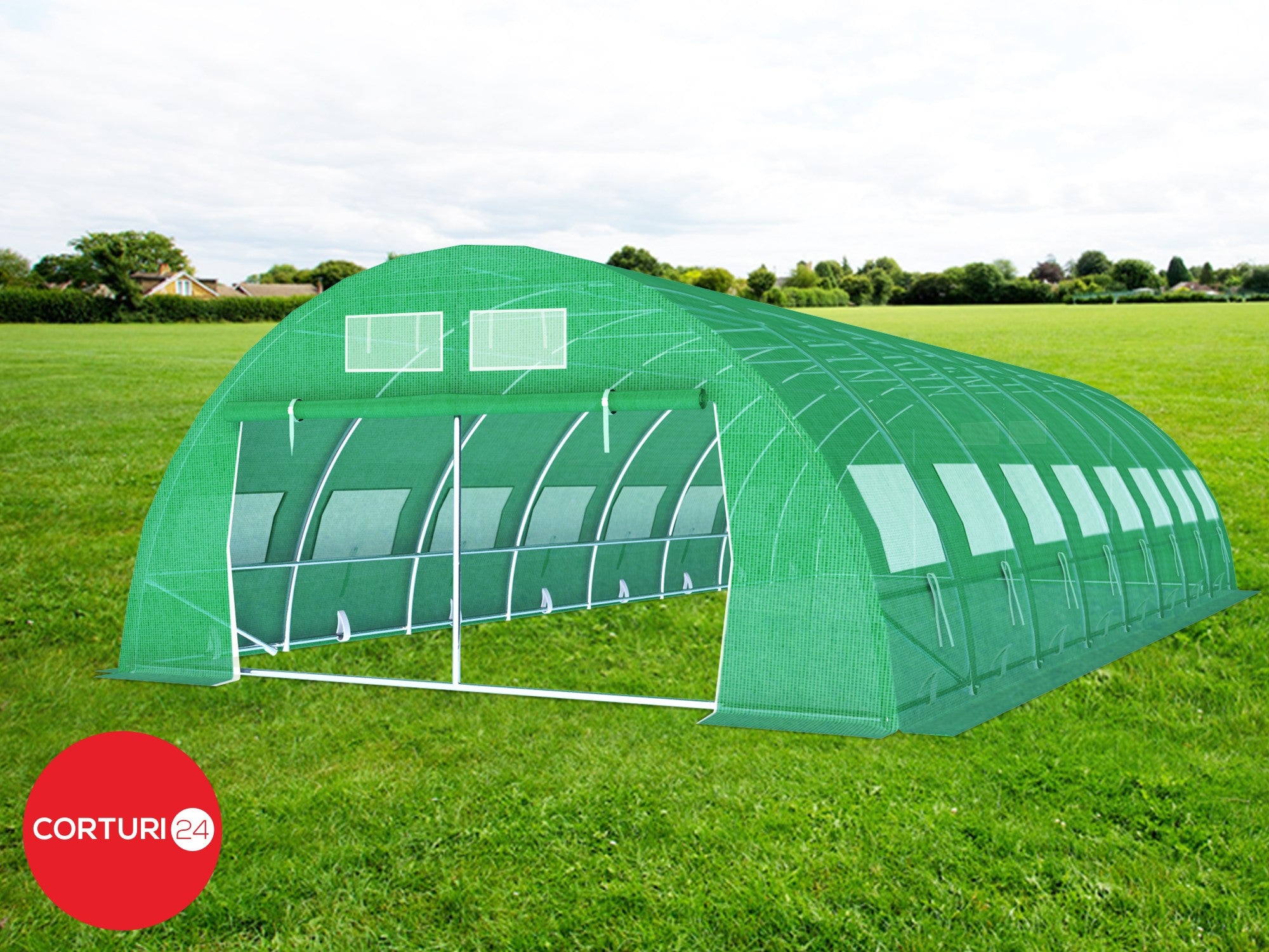 6x8 m Greenhouse Polytunnel 48 sqm, galvanized pipe