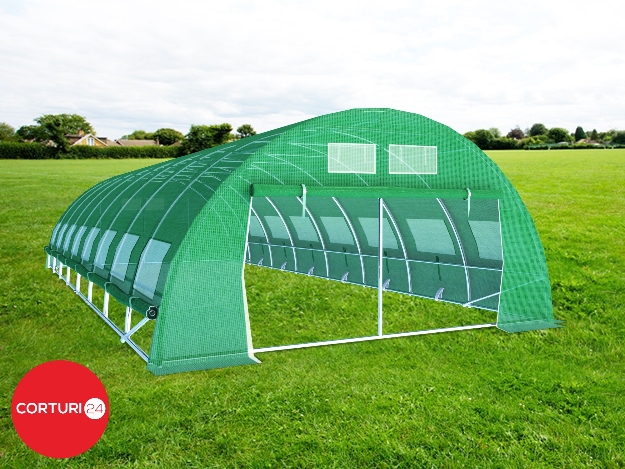 6x8 m Greenhouse Polytunnel 48 sqm, galvanized pipe