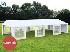 7X12 m Eventzelt PROFESSIONAL XXL, weißes feuerfestes PVC 