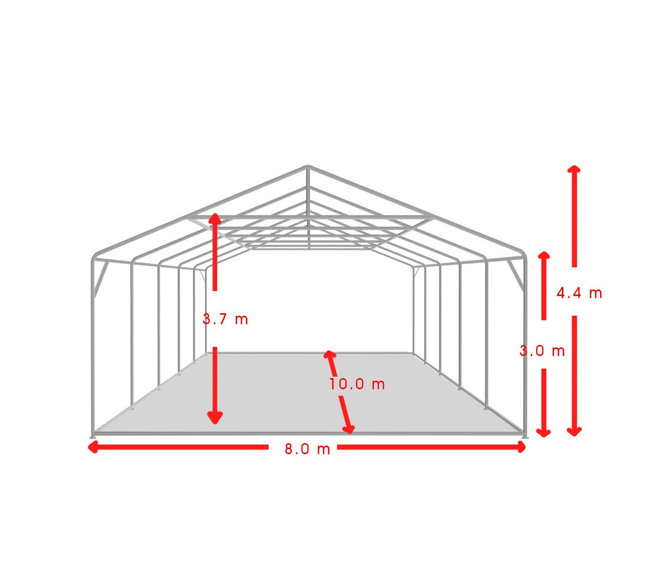 8x10 m Event Tent PROFESSIONAL XXL, white fireproof PVC