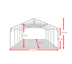 8x10 m Eventzelt PROFESSIONAL XXL, weißes feuerfestes PVC